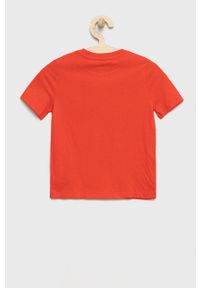 GAP t-shirt bawełniany dziecięcy kolor czerwony z nadrukiem. Okazja: na co dzień. Kolor: czerwony. Materiał: bawełna. Wzór: nadruk. Styl: casual #3
