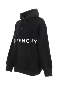 Givenchy - GIVENCHY - Oversizowa bluza z kontrastowym logo. Kolor: czarny. Materiał: bawełna