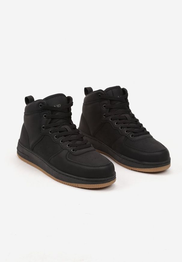 Born2be - Czarno-Brązowe Płaskie Sznurowane Botki Sneakersy za Kostkę Mivara. Okazja: na co dzień, na spacer. Wysokość cholewki: za kostkę. Zapięcie: sznurówki. Kolor: czarny. Obcas: na obcasie. Sport: turystyka piesza