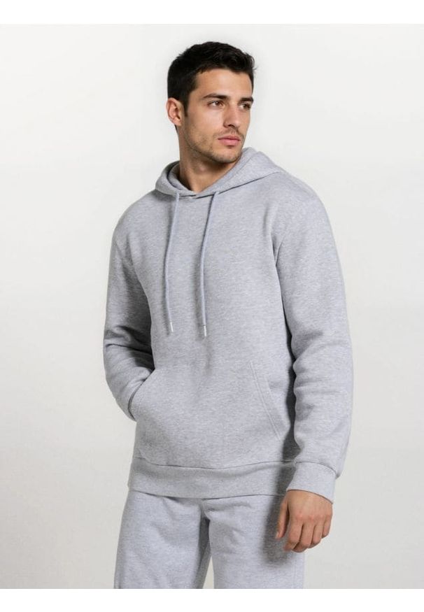 Sinsay - Bluza hoodie basic - szary. Kolor: szary