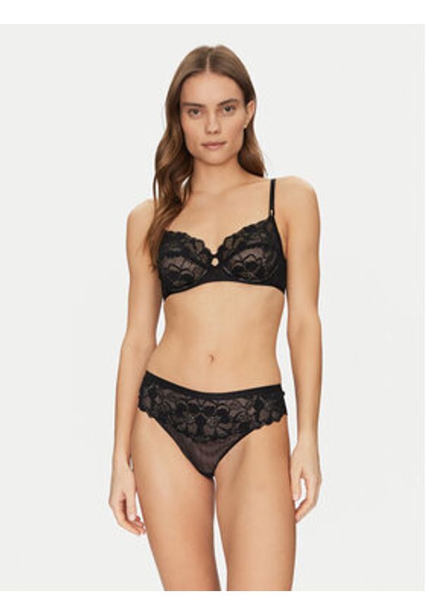 Hunkemöller Biustonosz z fiszbiną Sophia 300458 Czarny. Kolor: czarny. Materiał: syntetyk