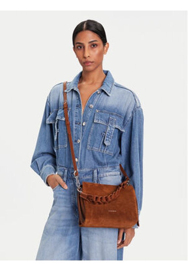 Coccinelle Torebka P6P Boheme Suede Bimaterial E1 P6P 58 01 01 Brązowy. Kolor: brązowy. Materiał: zamszowe, skórzane