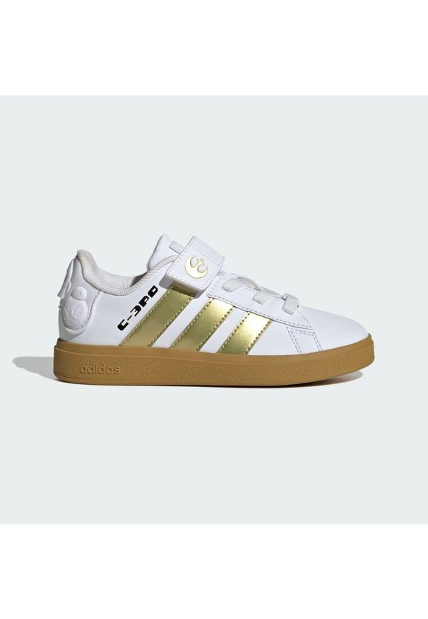Buty Adidas Star Wars Grand Court 2.0 Children. Kolor: wielokolorowy, żółty, brązowy, biały, zielony. Wzór: motyw z bajki. Sport: tenis