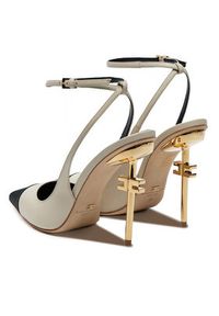 Elisabetta Franchi Szpilki SA-25B-46E2-V570 Écru. Materiał: skóra. Obcas: na szpilce #3