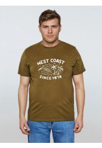 Big-Star - Koszulka męska z nadrukiem khaki Reddrez 303. Kolor: zielony. Materiał: jeans, dzianina, bawełna, materiał. Wzór: nadruk. Sezon: lato. Styl: klasyczny, wakacyjny #3