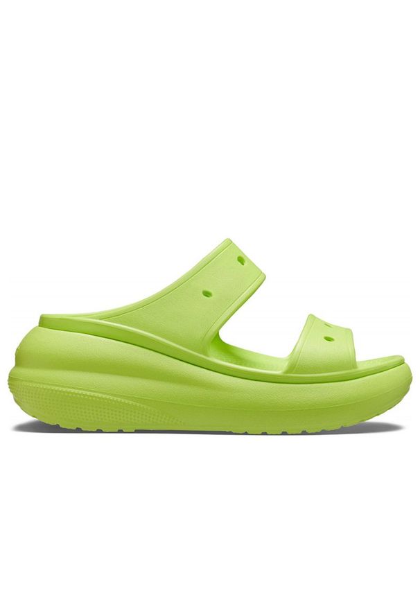 Klapki Crocs Crush Sandal 207670-3UH - zielone. Kolor: zielony. Materiał: materiał. Sezon: lato. Obcas: na platformie