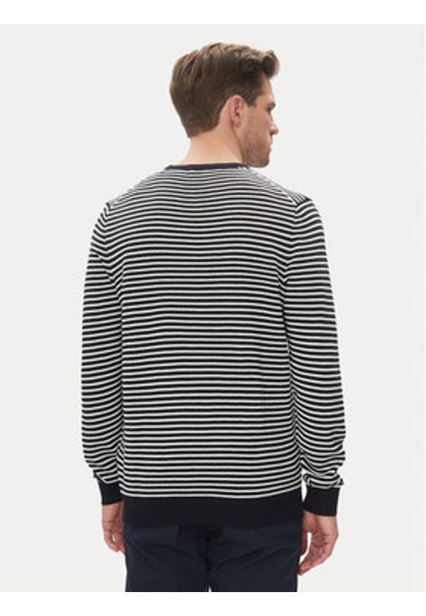 Bugatti Sweter 7400 75513C Granatowy Regular Fit. Kolor: niebieski. Materiał: bawełna