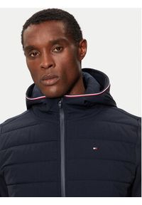 TOMMY HILFIGER - Tommy Hilfiger Bluza Mix Media MW0MW34211 Granatowy Regular Fit. Kolor: niebieski. Materiał: syntetyk, bawełna #5