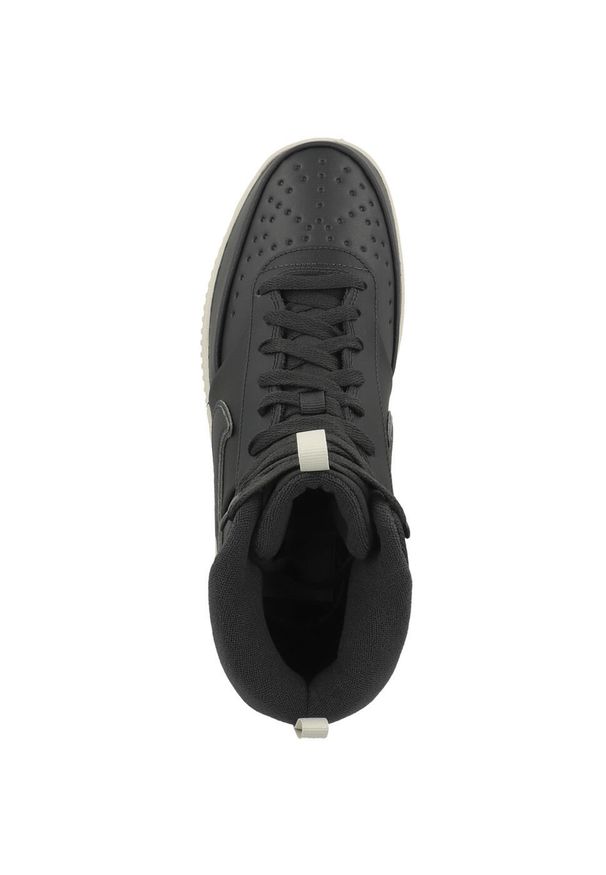 Buty do chodzenia męskie Nike Court Vision Mid. Kolor: czarny. Materiał: materiał, skóra, syntetyk. Szerokość cholewki: normalna. Model: Nike Court. Sport: turystyka piesza