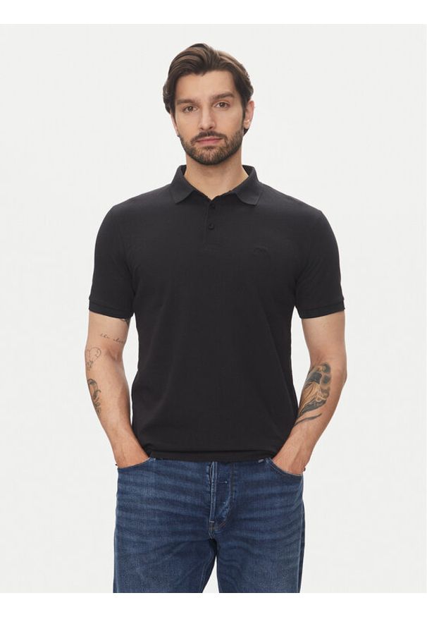 Lindbergh Polo 30-404020 Czarny Relaxed Fit. Typ kołnierza: polo. Kolor: czarny. Materiał: bawełna