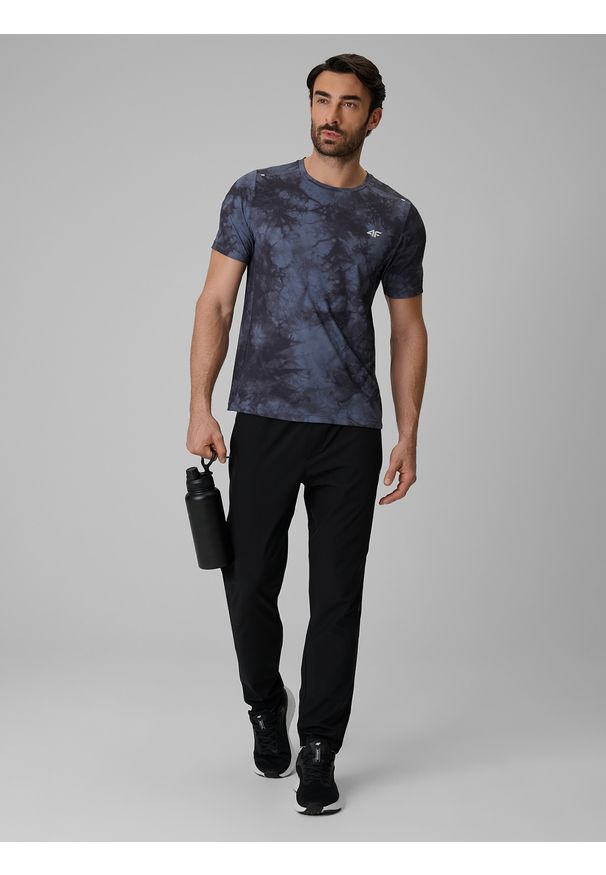 4f - 4F Spodnie treningowe szybkoschnące męskie - czarne M. Kolor: czarny. Materiał: materiał. Sport: fitness