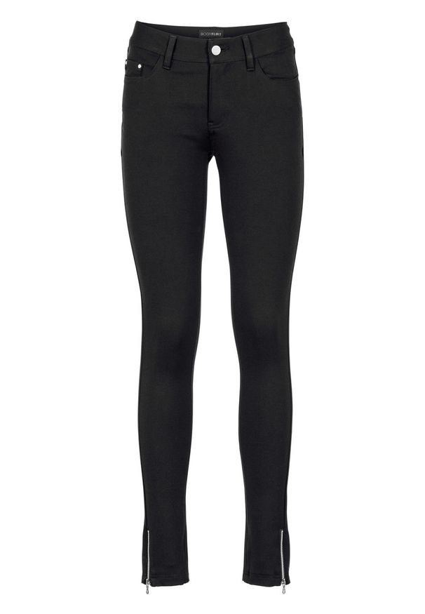 Spodnie ze sztywniejszego dżerseju, z efektem bodyshaping bonprix czarny. Kolor: czarny. Materiał: jersey