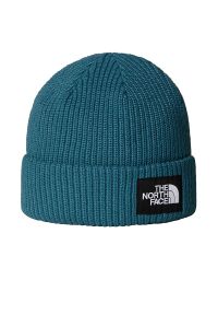 Czapka The North Face Beanie Salty 0A8CGZBQ51 - niebieska. Kolor: niebieski. Materiał: poliester, materiał. Wzór: ze splotem, aplikacja. Styl: klasyczny #1