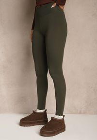 Renee - Ciemnozielone Legginsy Casual Regualr Waist Ralinsa. Okazja: na co dzień. Kolor: zielony. Styl: casual