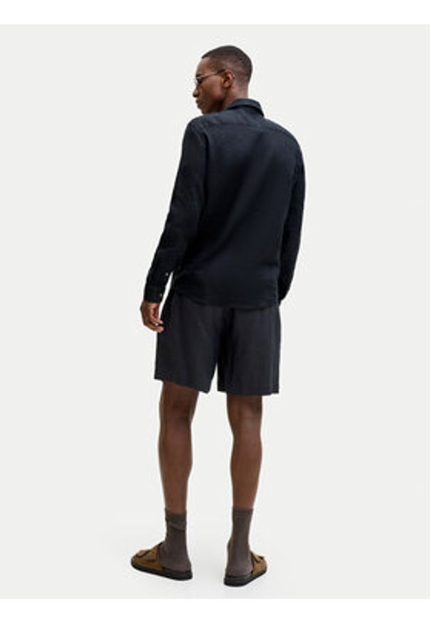 Jack & Jones Szorty materiałowe St. Bill 12253134 Czarny Wide Leg. Kolor: czarny. Materiał: len