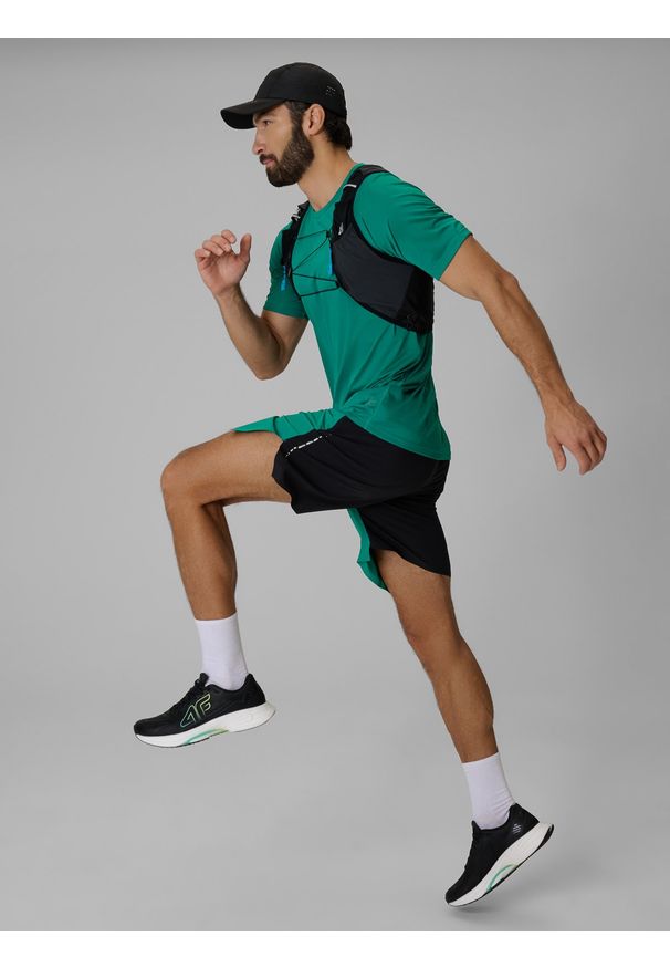 4f - 4F Koszulka do biegania szybkoschnąca męska - zielona M. Kolor: zielony. Materiał: dzianina. Długość: długie. Sport: fitness, bieganie