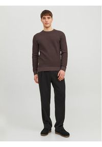 Jack & Jones Sweter 12212816 Brązowy Regular Fit. Kolor: brązowy. Materiał: bawełna #4