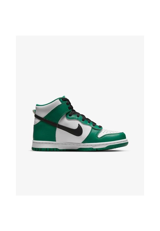 Buty Nike Dunk High Celtics Białe Męskie. Okazja: na co dzień. Kolor: biały. Materiał: skóra. Sport: koszykówka