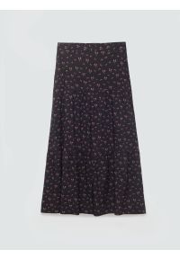 Big-Star - Spódnica damska midi z wiskozy z motywem kwiatowym czarna Vendi 906. Kolor: czarny. Materiał: wiskoza. Wzór: kwiaty. Styl: klasyczny, elegancki #1