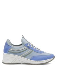 Rieker Sneakersy N4381-10 Błękitny. Kolor: niebieski. Materiał: skóra #1