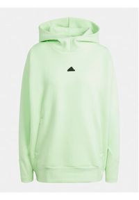 Adidas - adidas Bluza Z.N.E. IS3905 Zielony Loose Fit. Kolor: zielony. Materiał: bawełna