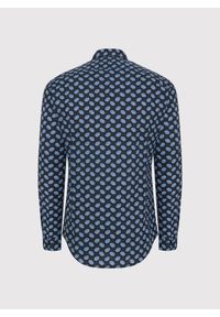 Pako Lorente - PAKO LORENTE – Granatowa koszula w kwiaty. Kolor: czarny, niebieski. Materiał: elastan, bawełna. Długość rękawa: długi rękaw. Długość: długie. Wzór: kwiaty #2