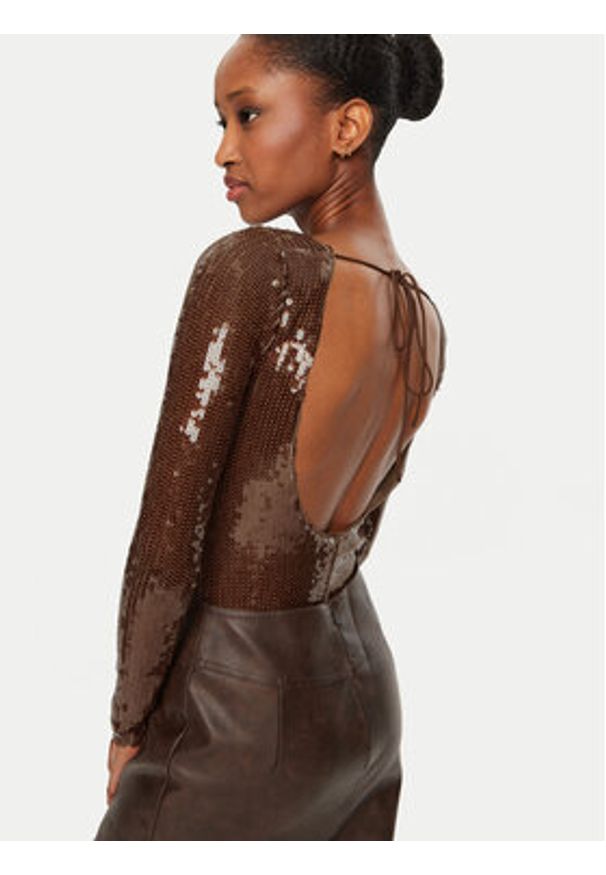 BARDOT - Bardot Body Brenna 59567TB Brązowy Slim Fit. Kolor: brązowy. Materiał: syntetyk