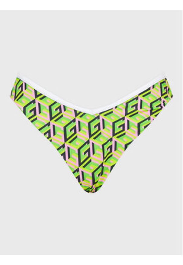 Guess Dół od bikini E3GO16 MC045 Zielony. Kolor: zielony. Materiał: syntetyk