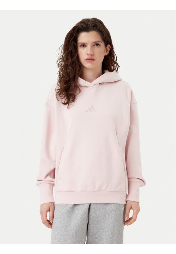 Adidas - adidas Bluza ALL SZN Fleece IY6765 Różowy Loose Fit. Kolor: różowy. Materiał: bawełna, syntetyk