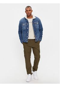 Tommy Jeans Kurtka jeansowa Flag DM0DM18241 Niebieski Regular Fit. Kolor: niebieski. Materiał: bawełna