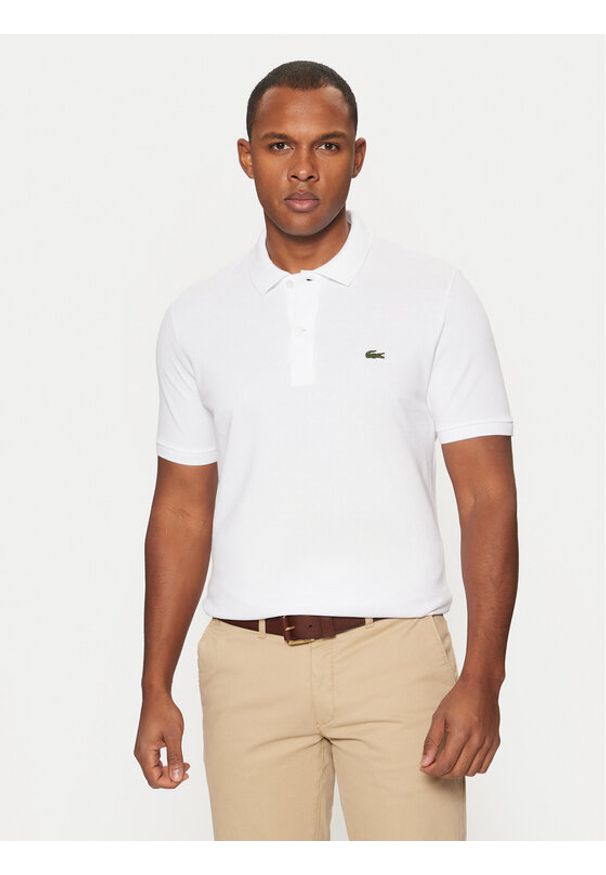 Lacoste Polo PH4012 Biały Slim Fit. Typ kołnierza: polo. Kolor: biały. Materiał: bawełna