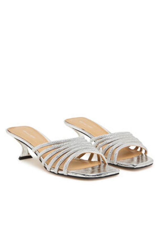 MICHAEL Michael Kors Klapki Haisley 40T5HSMS2S Srebrny. Kolor: srebrny. Materiał: skóra