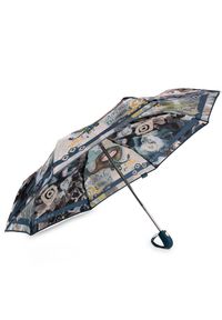 Granatowy Składany Parasol Damski Anekke. Kolor: niebieski. Materiał: tkanina #3