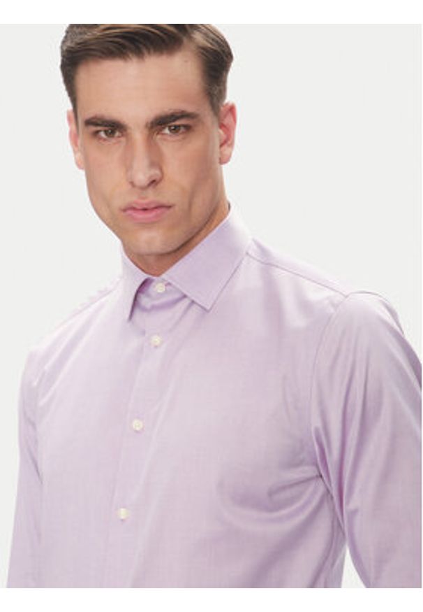 Calvin Klein Koszula LV019EU035 Różowy Slim Fit. Kolor: różowy. Materiał: bawełna