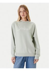 Tommy Jeans Bluza Script DW0DW21196 Zielony Regular Fit. Kolor: zielony. Materiał: bawełna