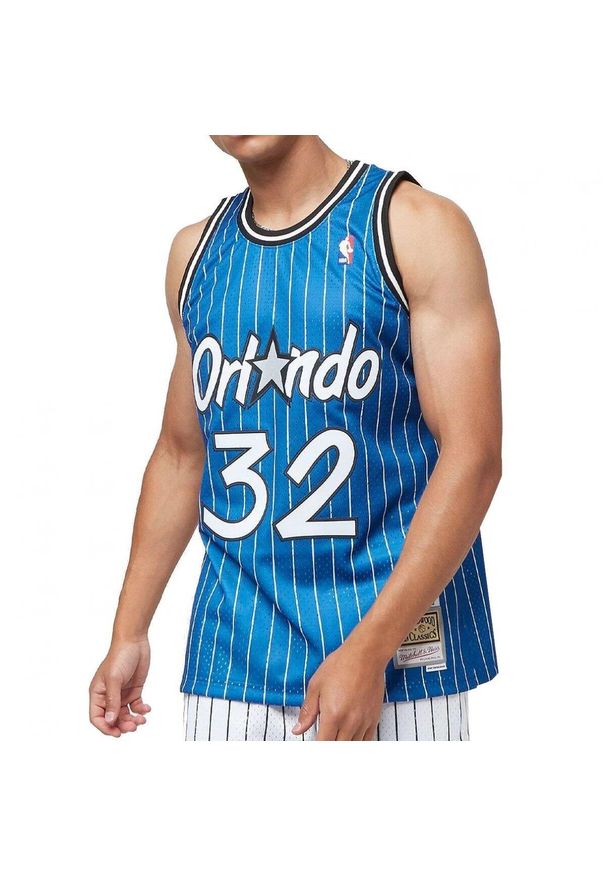 Koszulka do koszykówki męska Mitchell & Ness Orlando Magic NBA Swingman. Kolor: niebieski. Materiał: jersey. Sport: koszykówka