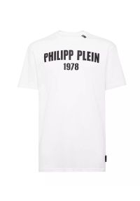Philipp Plein - PHILIPP PLEIN - Biały t-shirt PP1978. Kolor: biały. Materiał: jeans, bawełna. Styl: elegancki #1