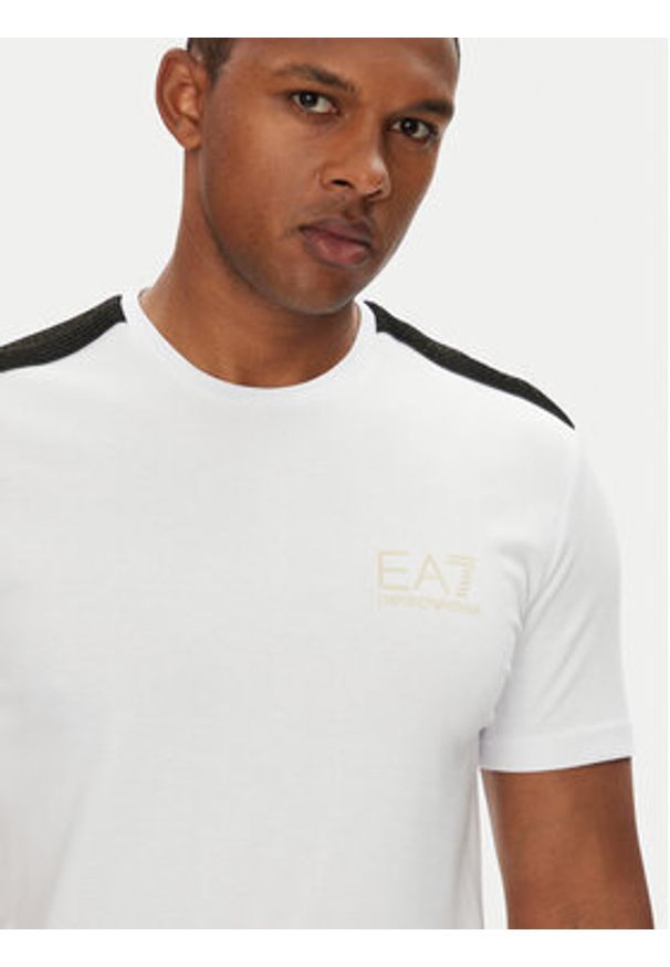 EA7 Emporio Armani T-Shirt 7M000299 AF13739 U0002 Biały Slim Fit. Kolor: biały. Materiał: wiskoza