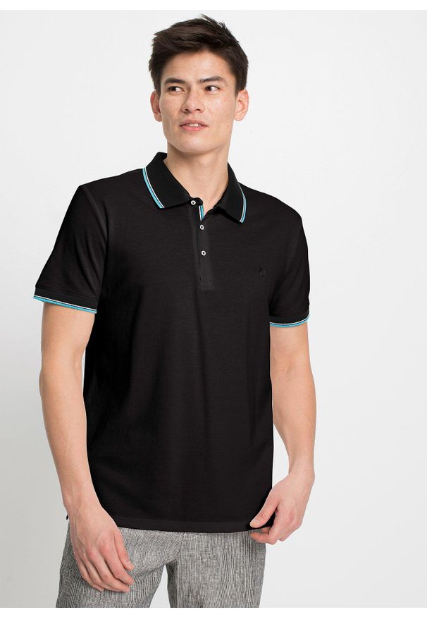bonprix - Shirt polo pique (3 szt.) z czystej bawełny. Typ kołnierza: polo. Kolor: niebieski. Materiał: bawełna, materiał. Długość rękawa: krótki rękaw. Długość: krótkie