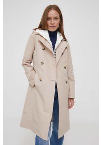 JOOP! - Joop! trencz damski kolor beżowy przejściowy. Okazja: na co dzień. Kolor: beżowy. Materiał: materiał. Styl: casual, klasyczny #1