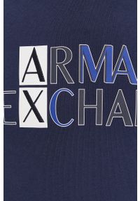 Armani Exchange - Bluza bawełniana. Okazja: na co dzień. Kolor: niebieski. Materiał: bawełna. Styl: casual