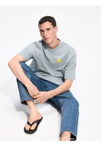 Reserved - T-shirt relaxed fit - szary. Kolor: szary. Materiał: bawełna, dzianina #1
