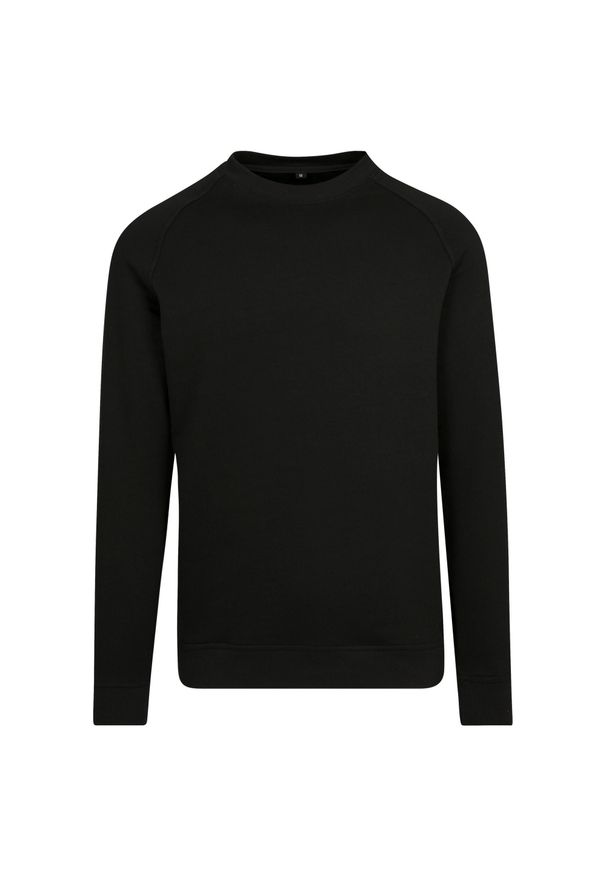 BUILD YOUR BRAND - Bluza Unisex Dla Dorosłych Dekolt W Szpic Raglanowa. Kolor: czarny. Długość rękawa: raglanowy rękaw