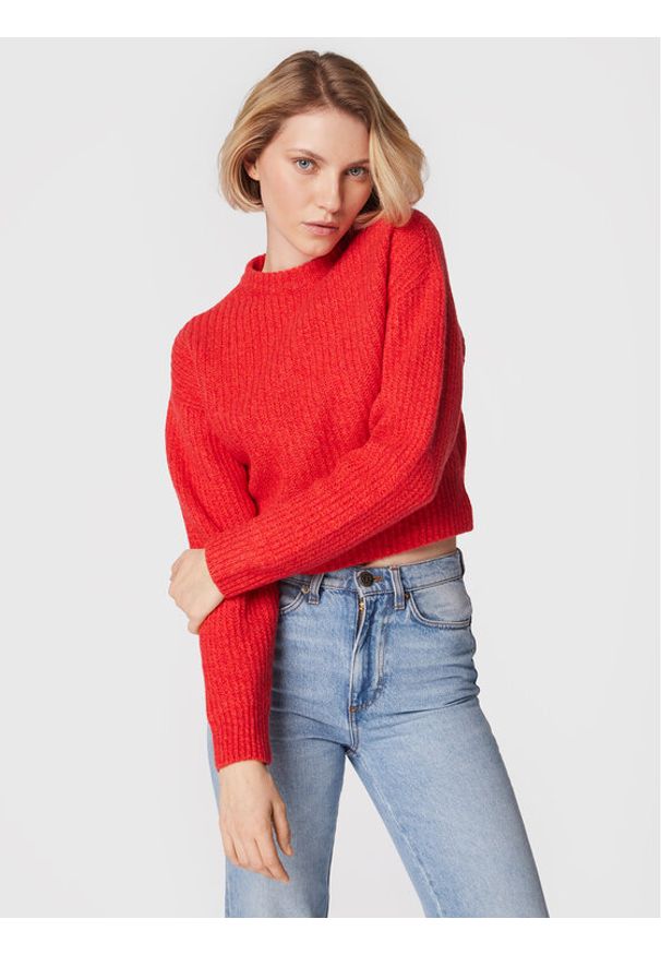 Marella Sweter Pulce 33662526 Czerwony Regular Fit. Kolor: czerwony. Materiał: wełna