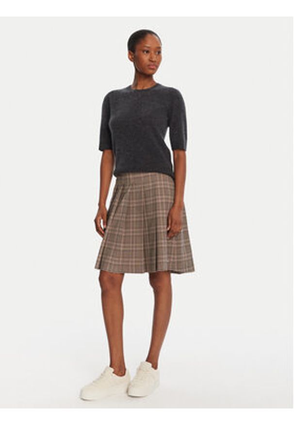 TOMMY HILFIGER - Tommy Hilfiger Spódnica plisowana WW0WW46651 Beżowy Regular Fit. Kolor: beżowy. Materiał: wiskoza, syntetyk