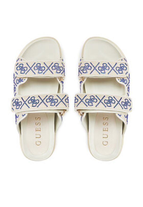Guess Klapki FLJFDZ FAB19 Écru. Materiał: skóra