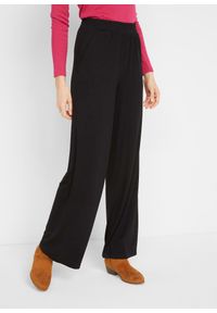 bonprix - Spodnie z dżerseju. Kolor: czarny. Materiał: jersey #1