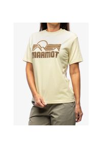 Koszulka bawełniana damska Marmot Coastal Tee. Kolor: żółty. Materiał: bawełna