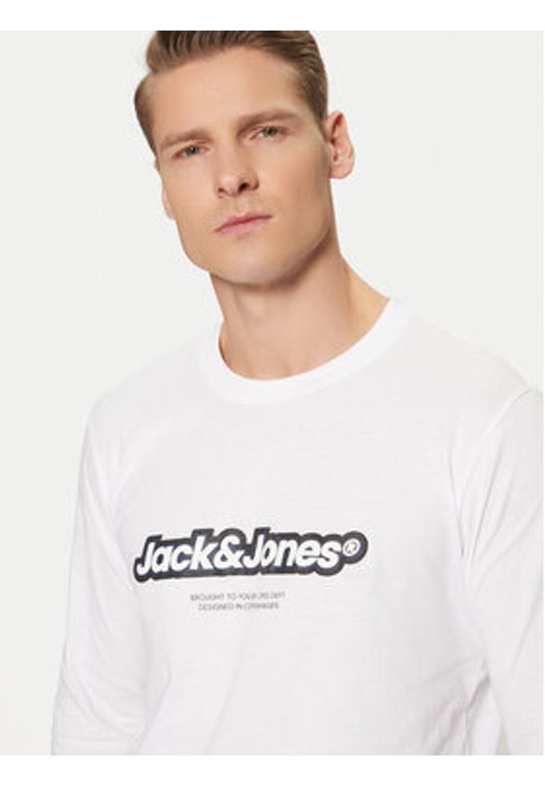 Jack & Jones Longsleeve Vesterbro 12266419 Biały Relaxed Fit. Kolor: biały. Materiał: bawełna. Długość rękawa: długi rękaw