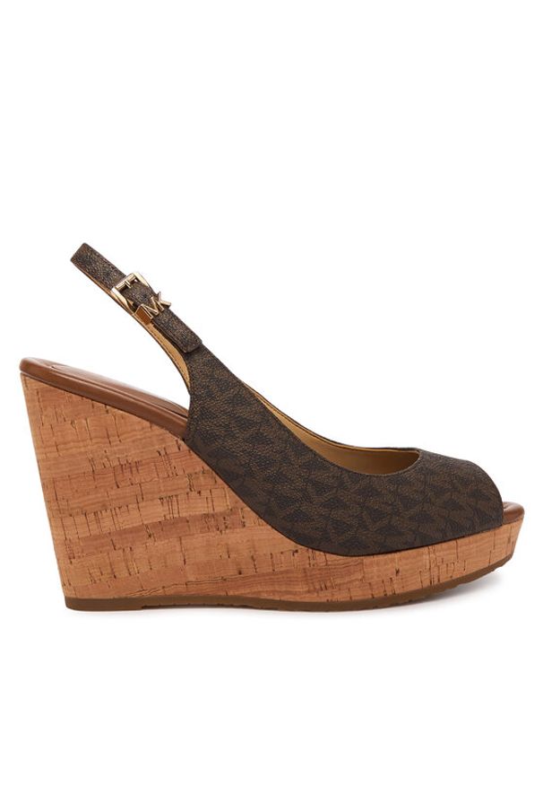 MICHAEL Michael Kors Sandały Rosie Wedge 40S6RSHS1B Brązowy. Kolor: brązowy. Materiał: skóra